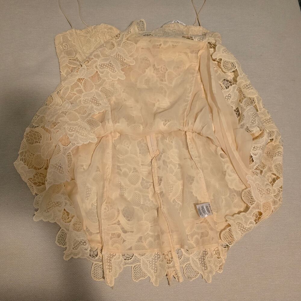 For Love & Lemons Coco Lace Mini Dress Cream XL NWT Underwire Scalloped Cocktail - Picture 7 of 14